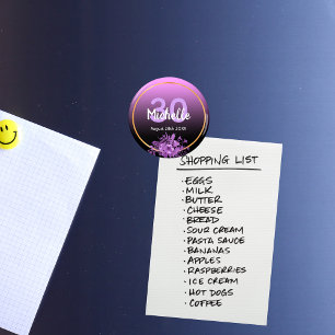 30. Geburtstag lila schwarzes Gold Save the Date Magnet