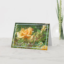 30. Geburtstag Louise Yellow Rose Moderner blauer  Karte