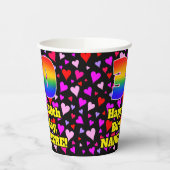 30. Geburtstag: Loving Hearts Pattern, Rainbow 30 Pappbecher (Links)