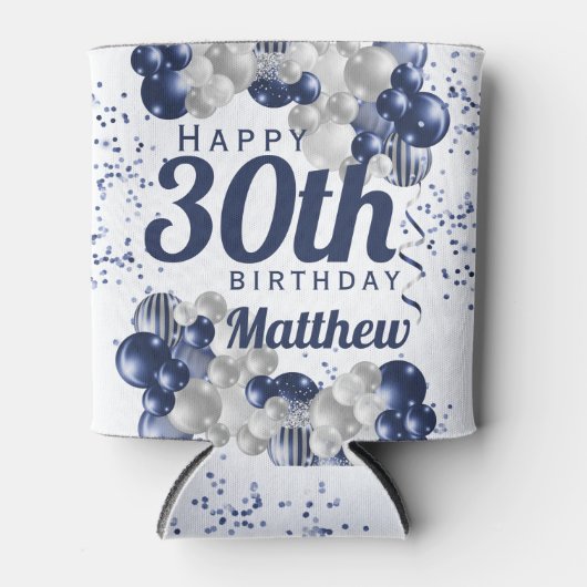 30. Geburtstag Marineballons Dosenkühler (Vorderseite)