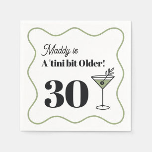 30. Geburtstag Martini-Themed Napkins Green Serviette