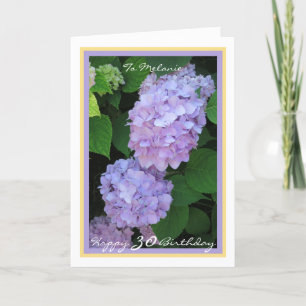 30. Geburtstag Melanie Hydrangeas Moderner Goldene Karte