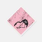 30. Geburtstag MidCentury Modern Atomic Starburst Serviette (Ecke)