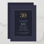 30. Geburtstag Minimal Eleganter dunkler Goldrahme Folieneinladung<br><div class="desc">30. Geburtstag Minimal Elegant Lila Gray Gold Rahmen Foil Geburtstagsparty Einladung</div>