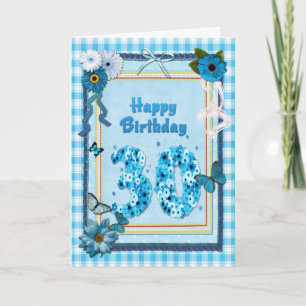 30. Geburtstag mit Scrapbook-Effekt Karte