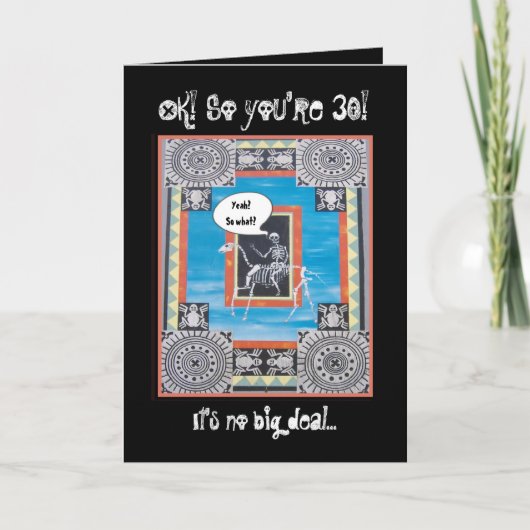 30. Geburtstag mit Skelett Reiten eines Pferdes -  Karte (Vorderseite)