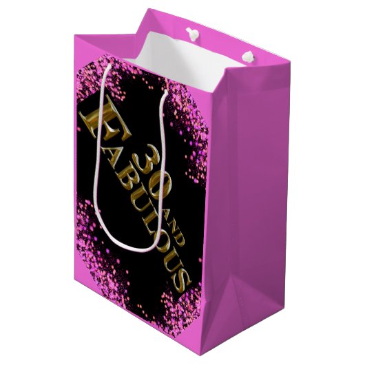 30. Geburtstag Mittlere Geschenktüte (Vorderseite Schrägansicht)