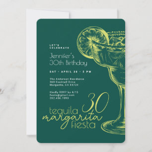 30. Geburtstag Modern Green Margarita Fiesta Einladung