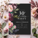 30. Geburtstag Modern Moody Burgundy Blush Bloral Einladung<br><div class="desc">Feiern Sie Ihren Meilenstein mit einer modernen, modulierenden 30. Geburtstagseinladung mit reichen Bordeaux- und Blütenfloralen. Dieses elegante Design verbindet tiefe, dramatische Farbtöne mit sanften, romantischen Akzenten und eignet sich perfekt für eine elegante und zugleich einladende Atmosphäre. Die beeindruckende Blumenstruktur verleiht dem Hotel eine Touch Luxus, während die zeitgenössische Gestaltung stilvoll...</div>