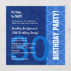 30. Geburtstag Moderne Farben von Blue B400 Einladung