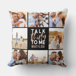 30. Geburtstag moderne Multi-Foto rosa mädchenhaft Kissen