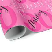 30. Geburtstag Moderne rosa Typografie Geschenkpapier (Rolleneckpunkt)