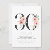 30. Geburtstag Moderne Rose Goldgrün Einladung (Vorderseite)