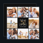 30. Geburtstag moderne Schwarz-Gold-Foto-Collage<br><div class="desc">30. Geburtstag moderne Schwarz-Gold Foto Collage Einladung. Modernes Skripttextdesign. Teil einer Sammlung.</div>
