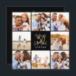 30. Geburtstag moderne Schwarz-Gold-Foto-Collage<br><div class="desc">30. Geburtstag moderne Schwarz-Gold Foto Collage Einladung. Modernes Skripttextdesign. Teil einer Sammlung.</div>