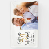 30. Geburtstag moderne Schwarz-Gold-Foto-Collage Banner (Vertikal)