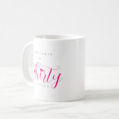 30. Geburtstag Moderner Thirtylicious Pink Text Kaffeetasse (Vorderseite Links)