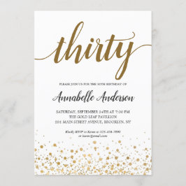 30. Geburtstag Modernes Gold Confetti Dots Script Einladung