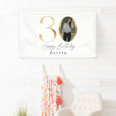30. Geburtstag Modernes Gold Foto elegant stilvoll Banner (Insitu)