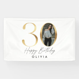30. Geburtstag Modernes Gold Foto elegant stilvoll Banner