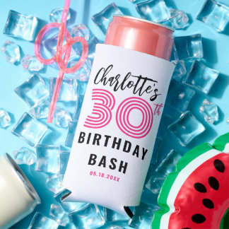 30. Geburtstag Modernes, stilvolles Drehbuch Perso Selters Dosenkühler
