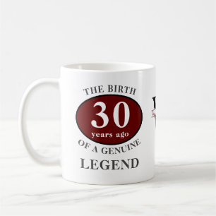 30. Geburtstag Monogram Legend Fügen Sie Ihren Nam Kaffeetasse