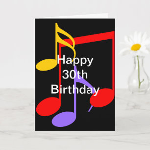 30. Geburtstag Musiknoten Faltkarte Karte