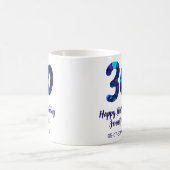 30. Geburtstag Name Datum Jahr blau funkelnd  Kaffeetasse (Mittel)