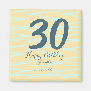 30. Geburtstag Name Datum Jahr gelb blau Paste Magnet