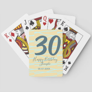 30. Geburtstag Name Datum Jahr gelb blau Paste Spielkarten