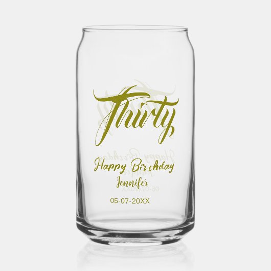 30. Geburtstag Name Datum Jahr Gold Vorlage thi Dosenglas (Vorderseite)