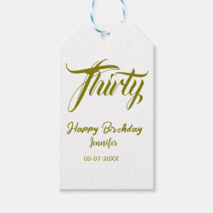 30. Geburtstag Name Datum Jahr Gold Vorlage thi Geschenkanhänger
