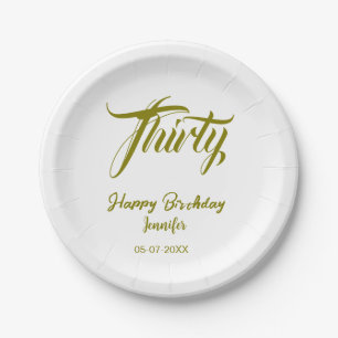 30. Geburtstag Name Datum Jahr Gold Vorlage thi Pappteller