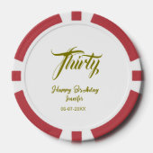 30. Geburtstag Name Datum Jahr Gold Vorlage thi Pokerchips (Vorderseite)