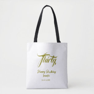 30. Geburtstag Name Datum Jahr Gold Vorlage thi Tasche