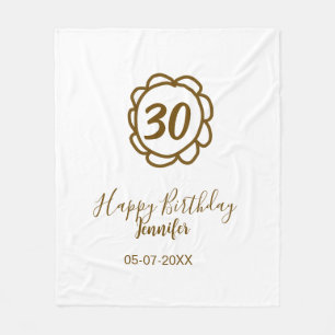 30. Geburtstag Name Datum Jahr Golden Blume tex Fleecedecke