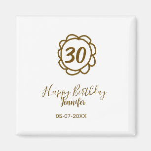 30. Geburtstag Name Datum Jahr Golden Blume tex Magnet