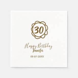 30. Geburtstag Name Datum Jahr Golden Blume tex Serviette