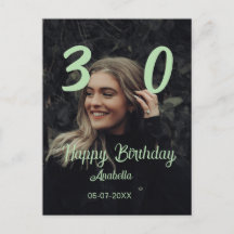 30. Geburtstag Name Datum Jahr grün Pastell fett