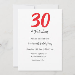 30. Geburtstag Name Datum Jahr schwarz QR Einladung