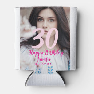 30. Geburtstag Name Datum Jahr weiß Foto Dosenkühler