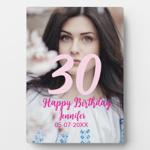 30. Geburtstag Name Datum Jahr weiß Foto Fotoplatte
