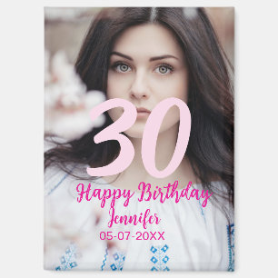 30. Geburtstag Name Datum Jahr weiß Foto Magnet