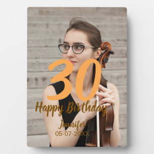 30. Geburtstag Name Datum Jahr weißes Foto Fotoplatte