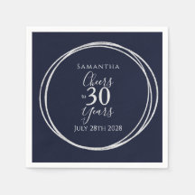 30. Geburtstag Navy Silver Cheers bis 30 Jahre Par