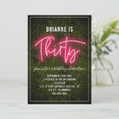 30. Geburtstag Neon 30 Einladung (Stehend Vorderseite)