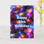 30. Geburtstag Neon Polygon Abstract Karte (Gelbe Blume)