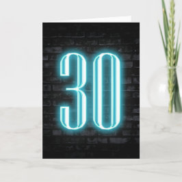 30. Geburtstag Neon Sign auf Brick Karte