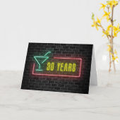 30. Geburtstag Neon Sign auf Brick Karte (Gelbe Blume)