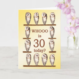 30. Geburtstag, neugierige Eulen Karte